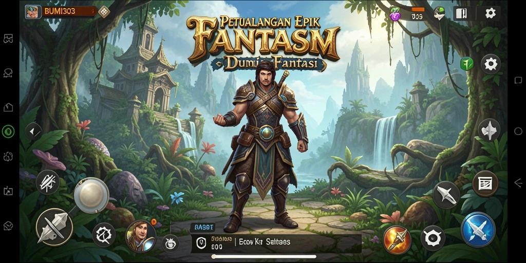 Screenshot BUMI303 menampilkan aksi pertempuran seru dalam dunia MMORPG.