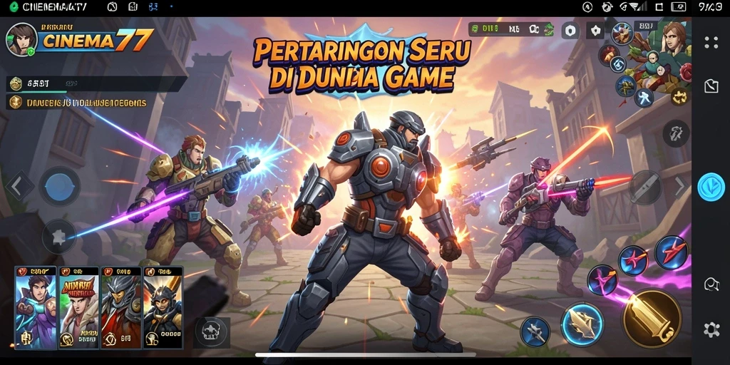 Screenshot dari gameplay pertarungan seru di CINEMA77.