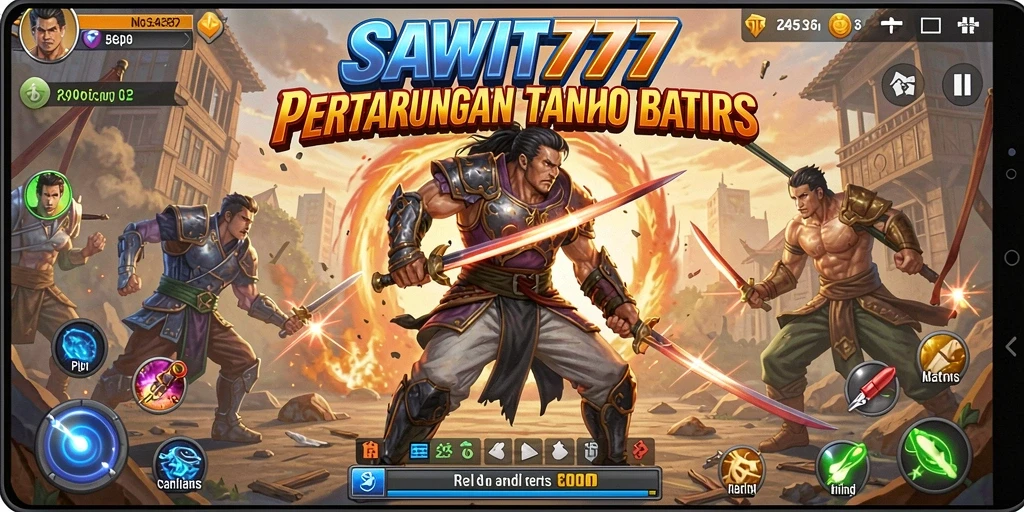 Screenshot gameplay SAWIT777 menampilkan laga pertarungan yang seru dan mendebarkan.